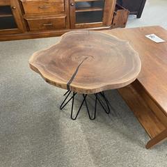 Live Edge End Table with Epoxy