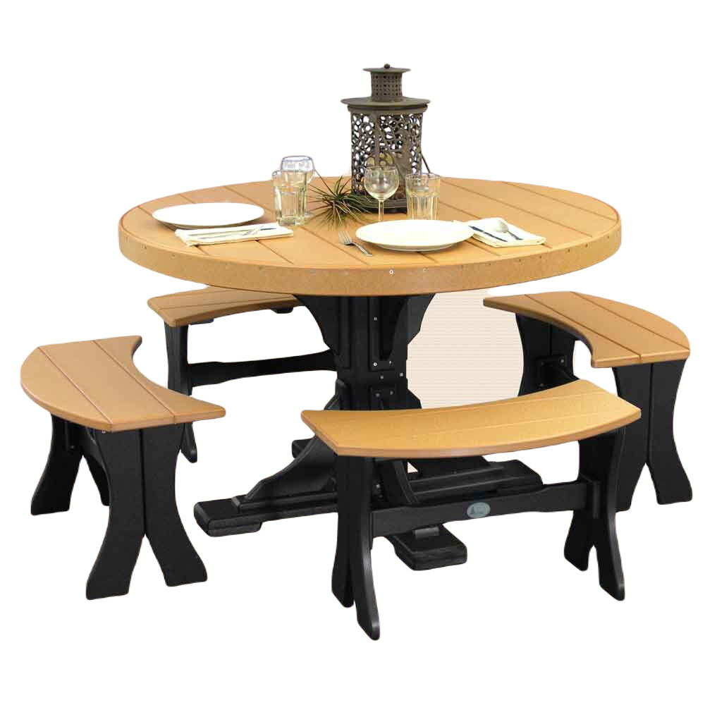 4' Round Set #2  Table, 4 28" Benches