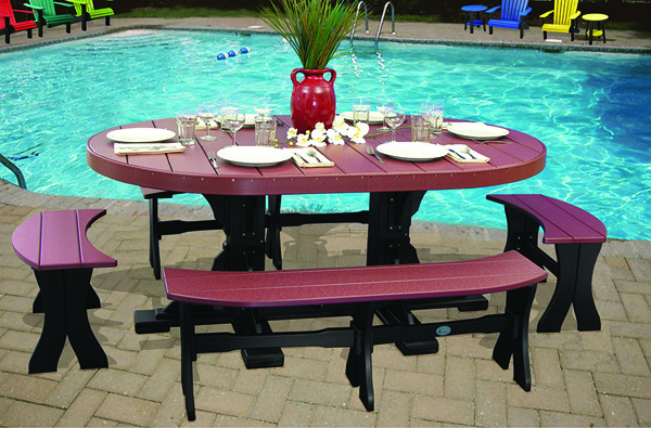 4×6 Oval Table Set with Benches
