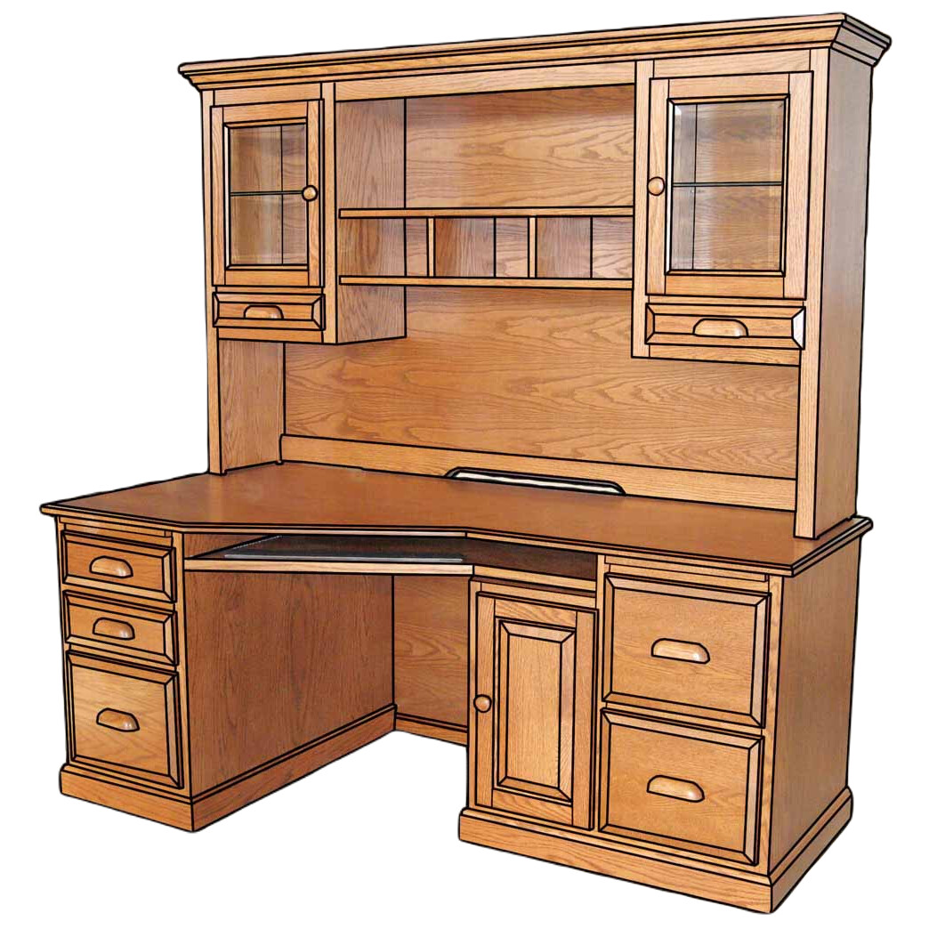 Wedge Desk & Creative Hutch