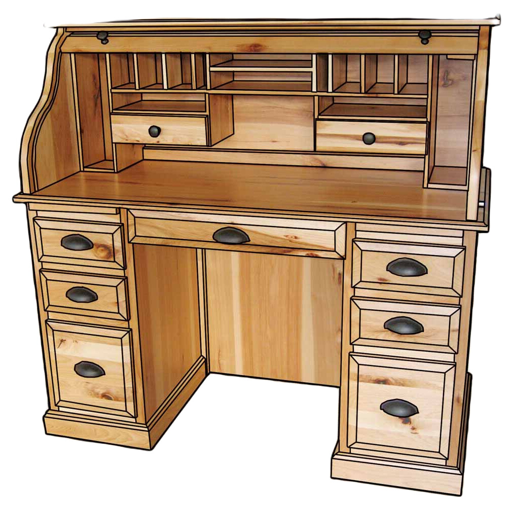 50" Traditional Rolltop Desk