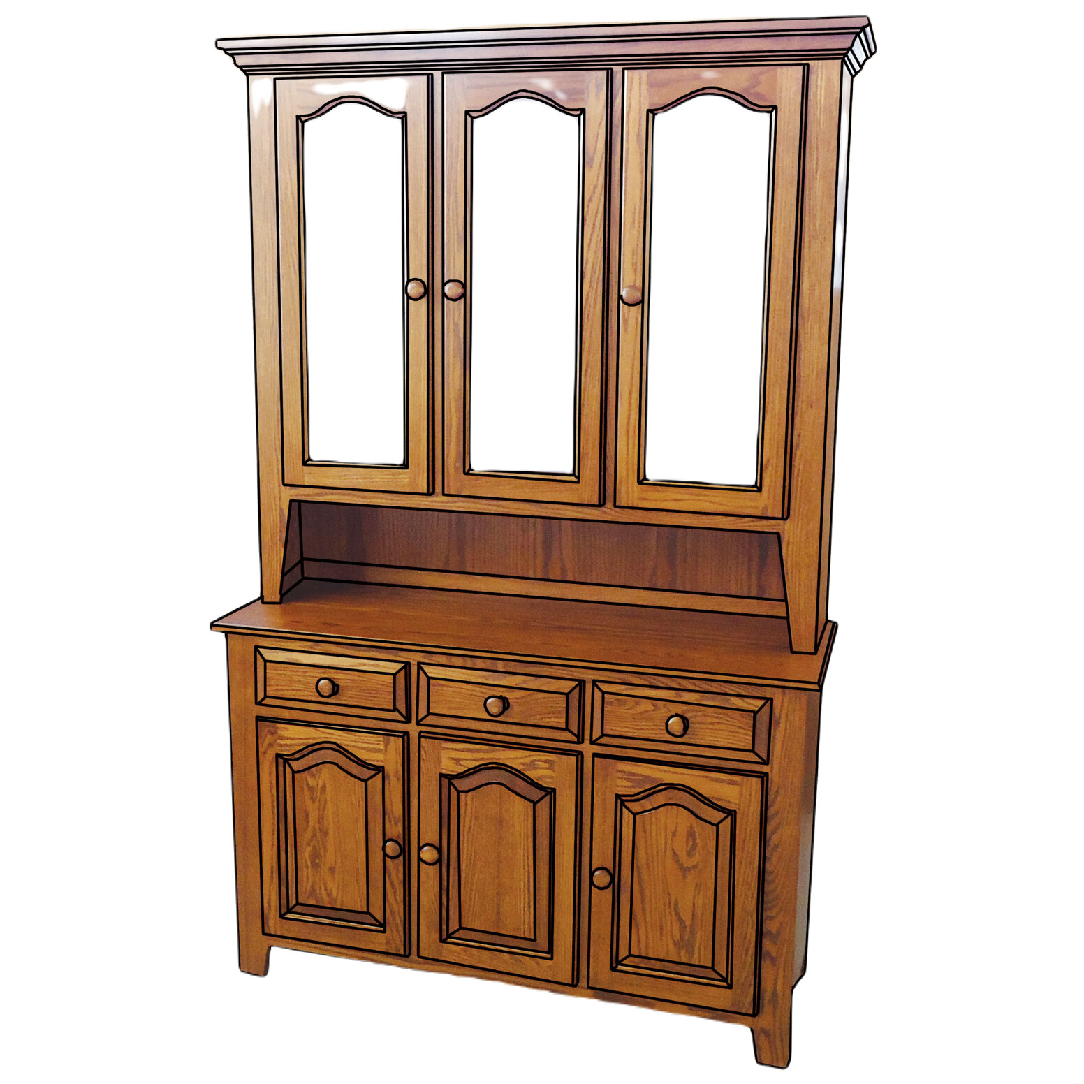 3 Door Hutch
