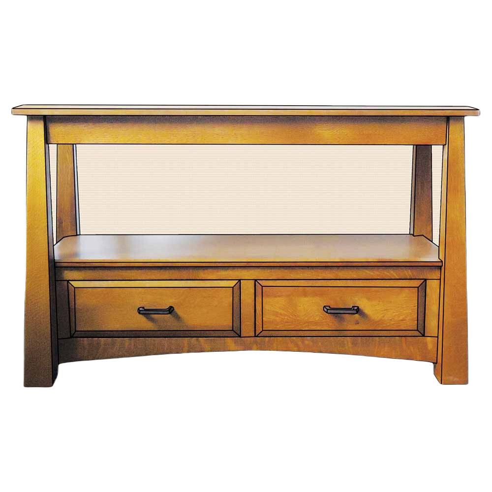 Madison Open TV Stand with Drawers in Base