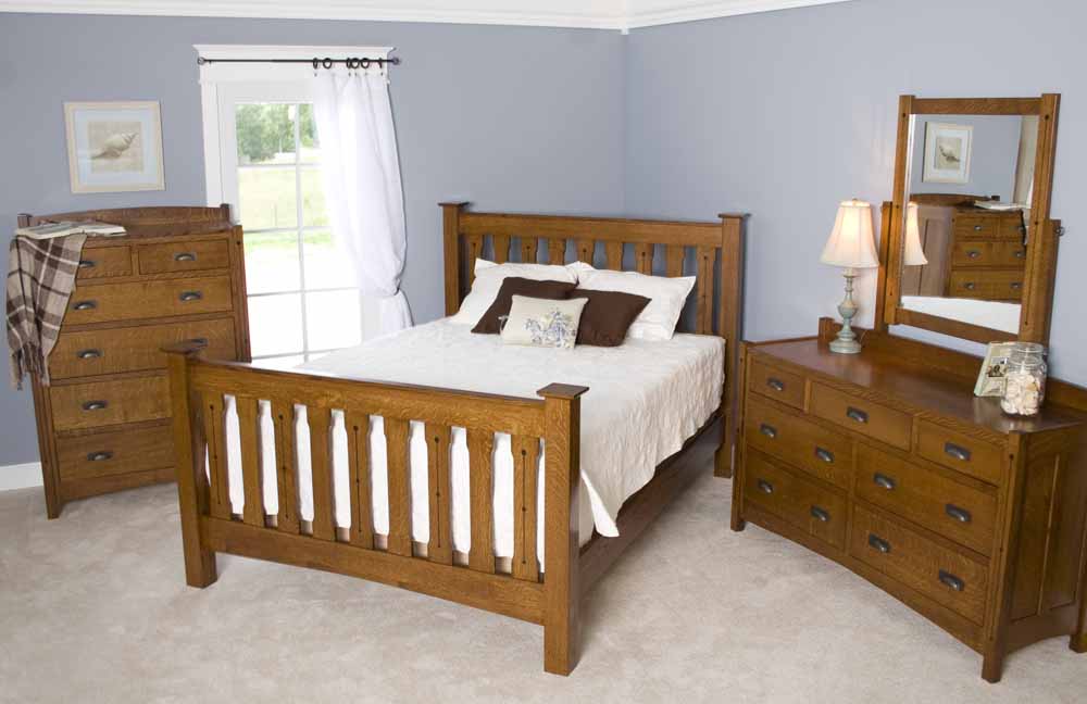 Crafters Mission Bedroom Set-Slat Bed