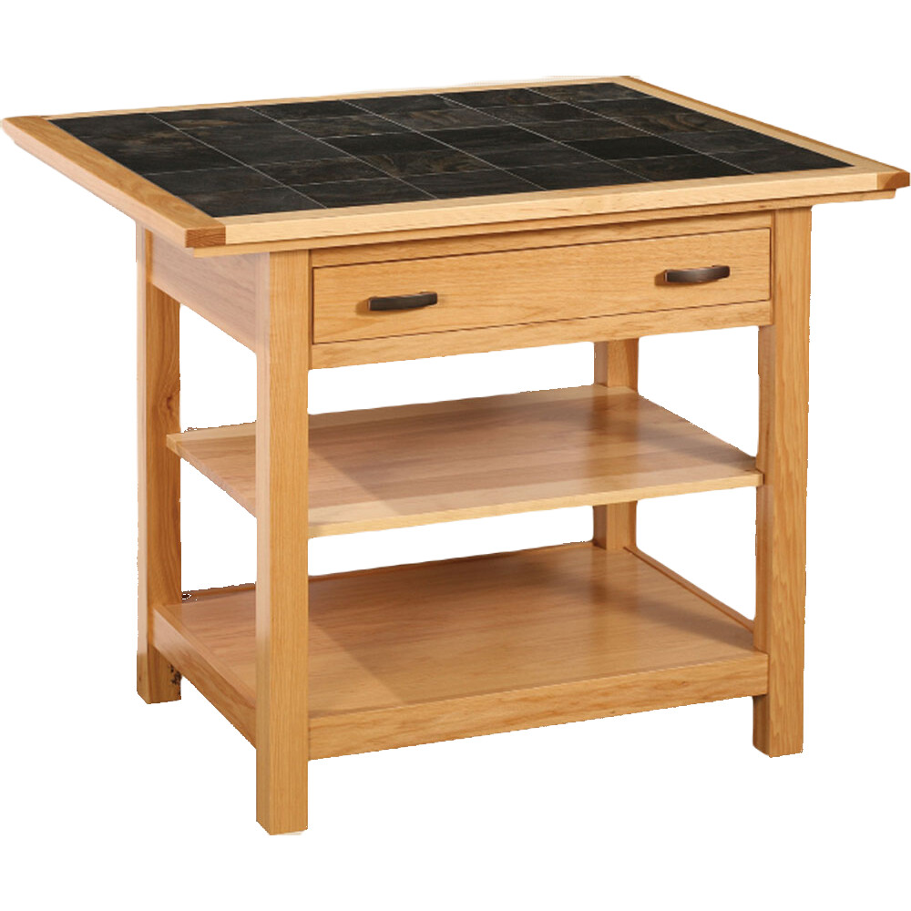 Brookline Mission Island Table with Tile Top