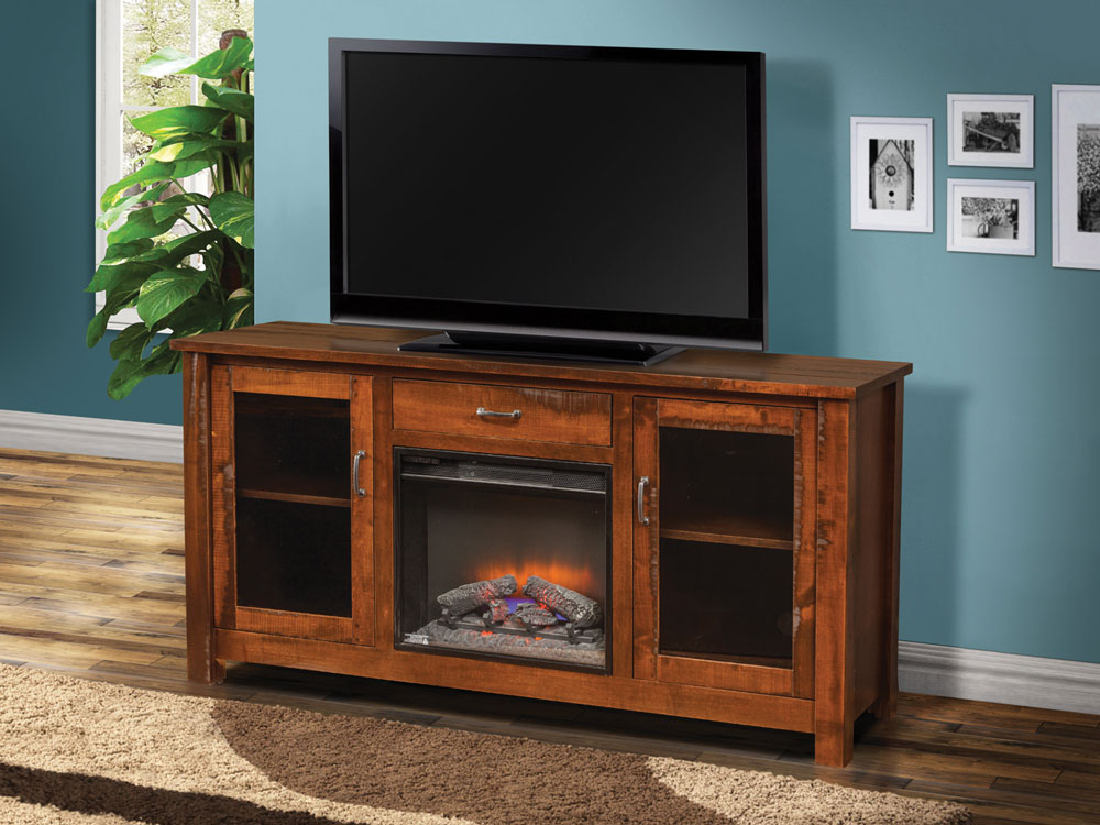 Sawmill Style Fireplace TV Console