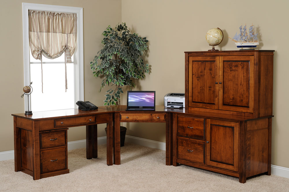 Arlington Modular Office shown with 48" Desk & Large Corner Desk