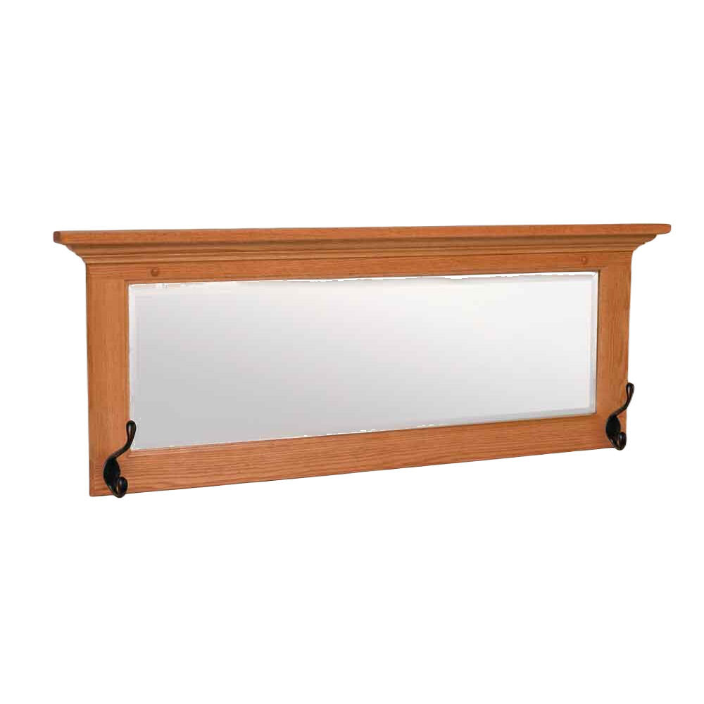 Long Rectangle Hall Mirror with Coat Hooks