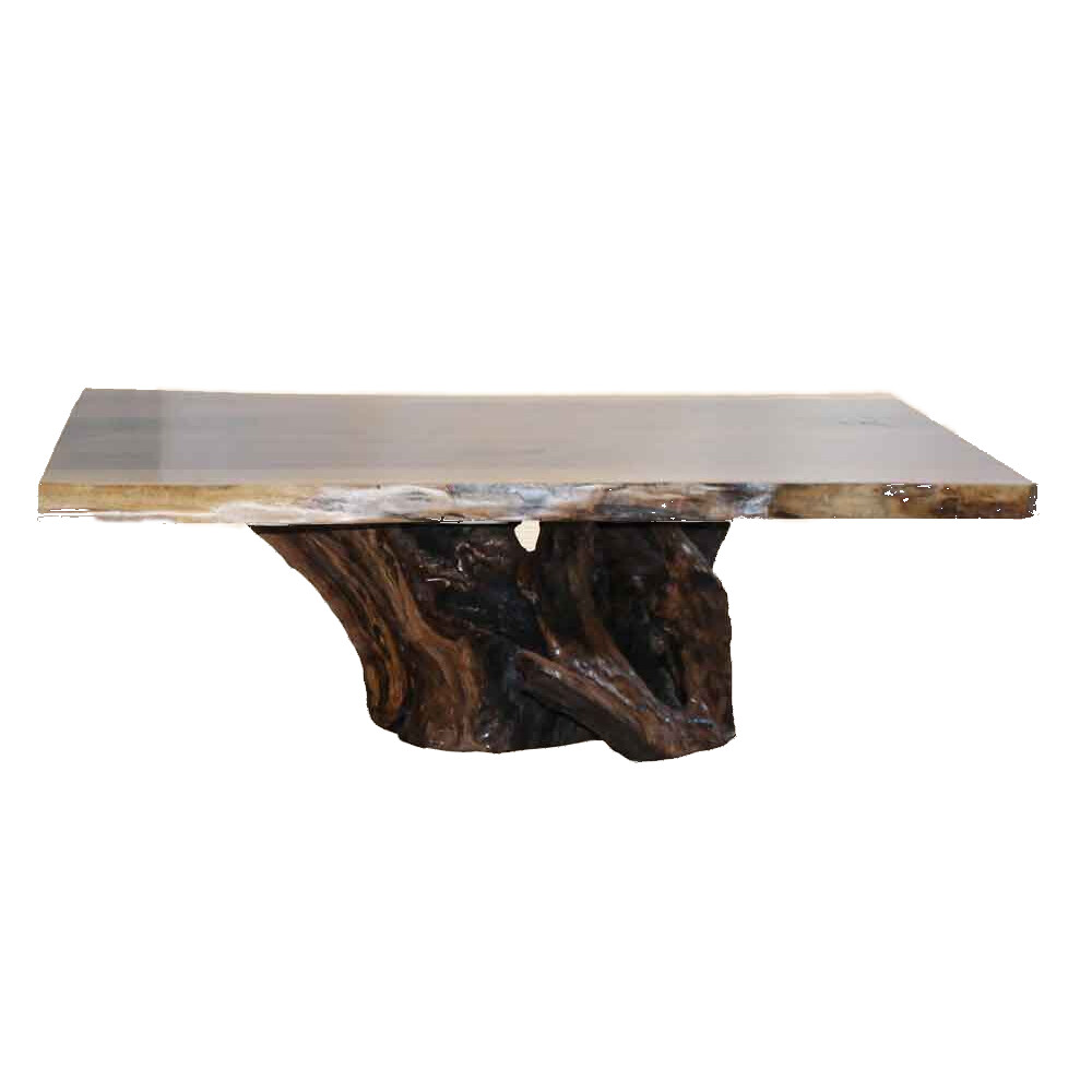 Romance Series Coffee Table with Redwood Stump Base