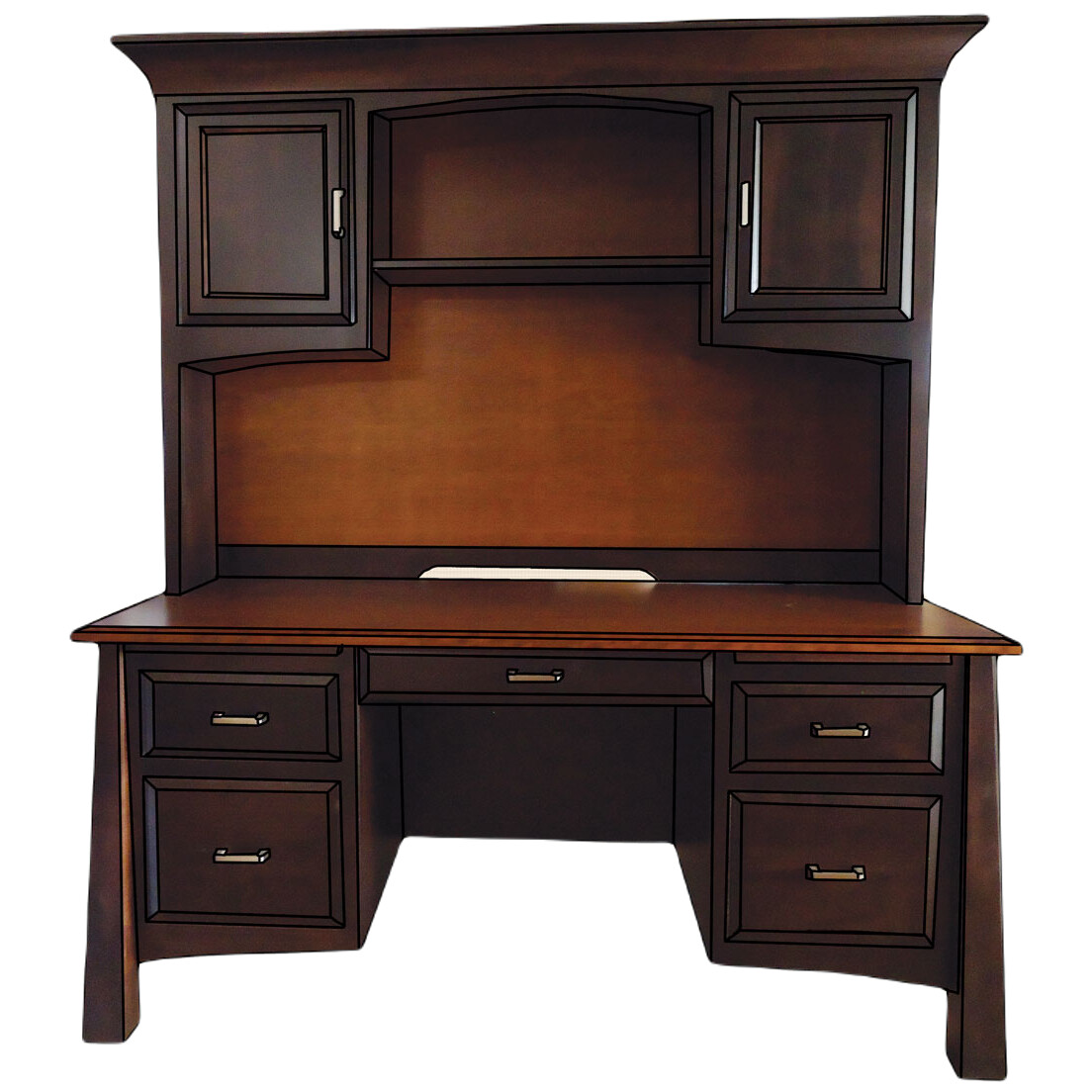 Engelhart Collection Double Pedestal Desk and Hutch 