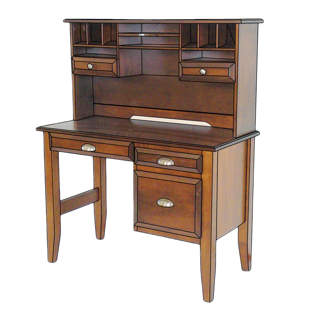 The Jasper Collection Student Desk (Shown with Hutch)