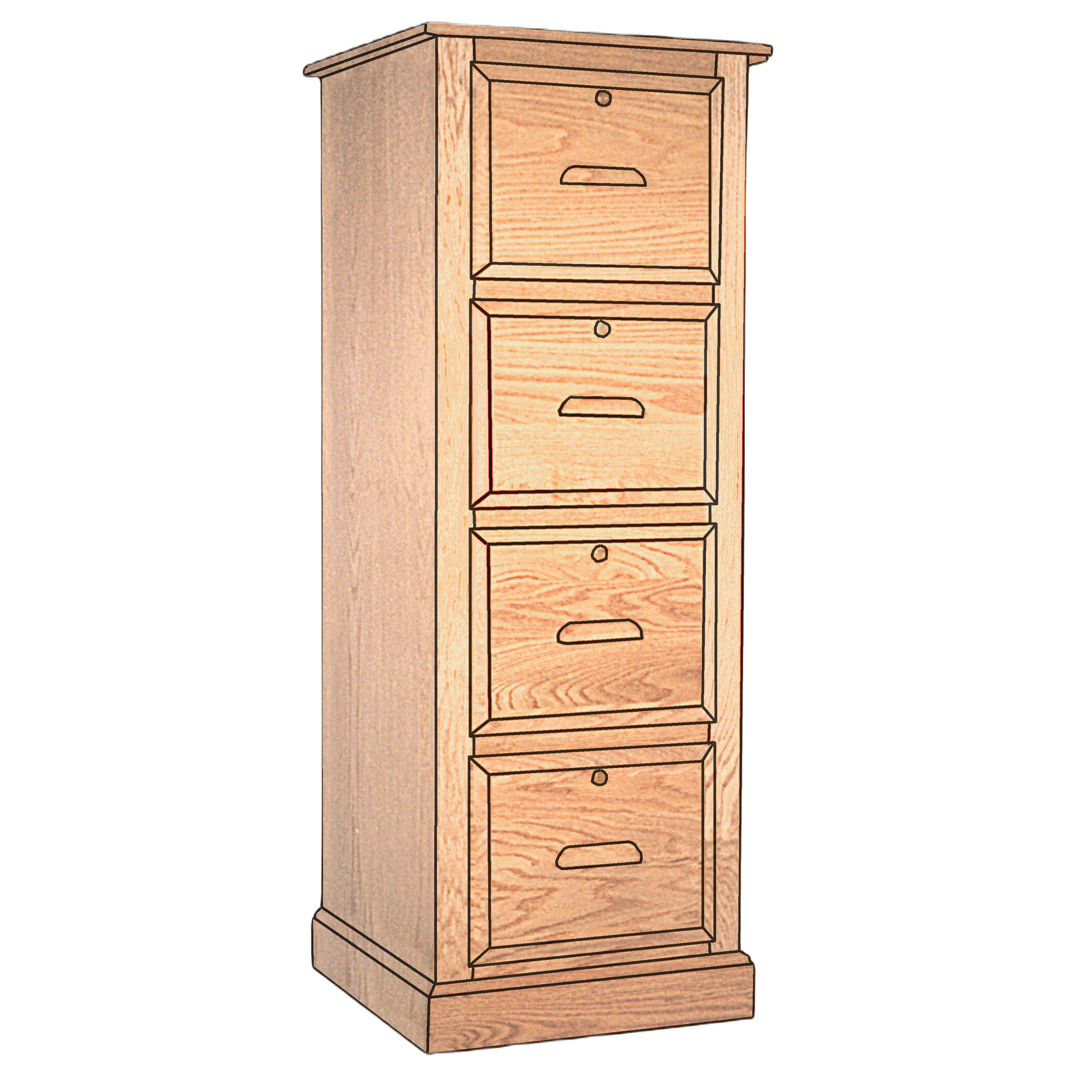 The Traditional Collection 4 Drawer Letter File